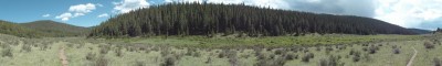 Panorama from SE end of Lost Creek Wilderness valley.