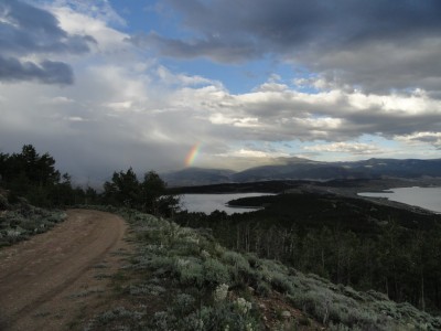 Rainbow over Twin Lakes.