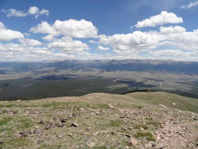 At about 13,000 ft, looking towards Leadville.