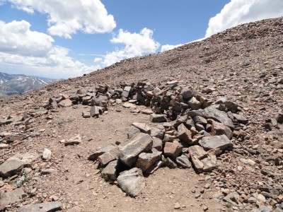 Wind breaks a few hundred feet short of the summit.