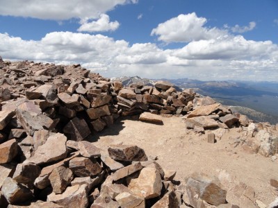 Wind break on the summit.