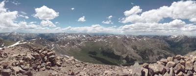 Panorama from Mt Elbert summit, looking West. Panorama from Mt Elbert summit, looking West.
