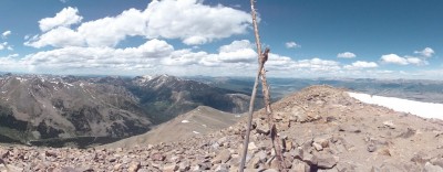 Panorama from Mt Elbert summit, looking North.